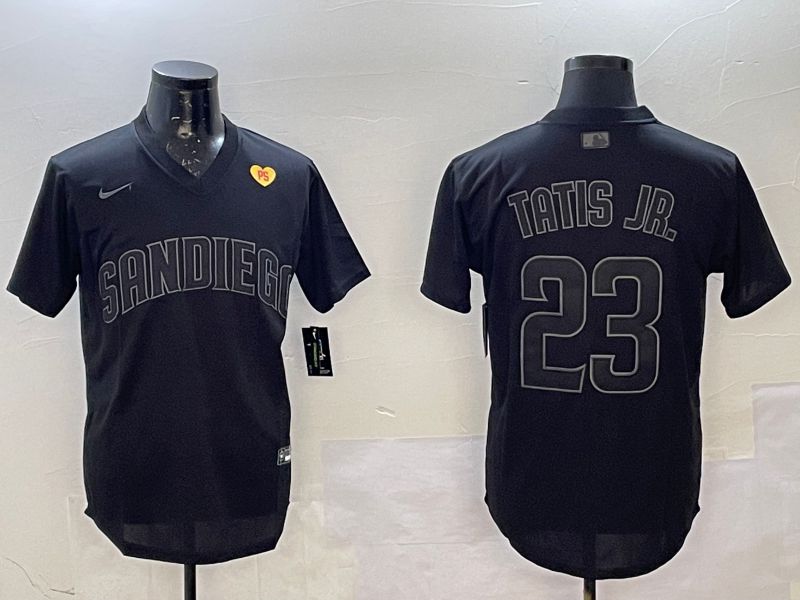 Men San Diego Padres 23 Tatis jr Black Throwback Game 2025 Nike MLB Jersey style 6